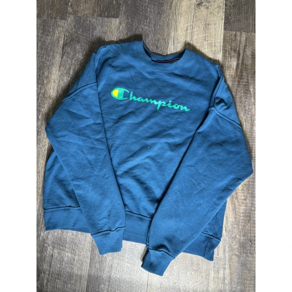 Champion Authentic Activewear Vintage Teal Mens XL Saeatshirt - Picture 6 of 8